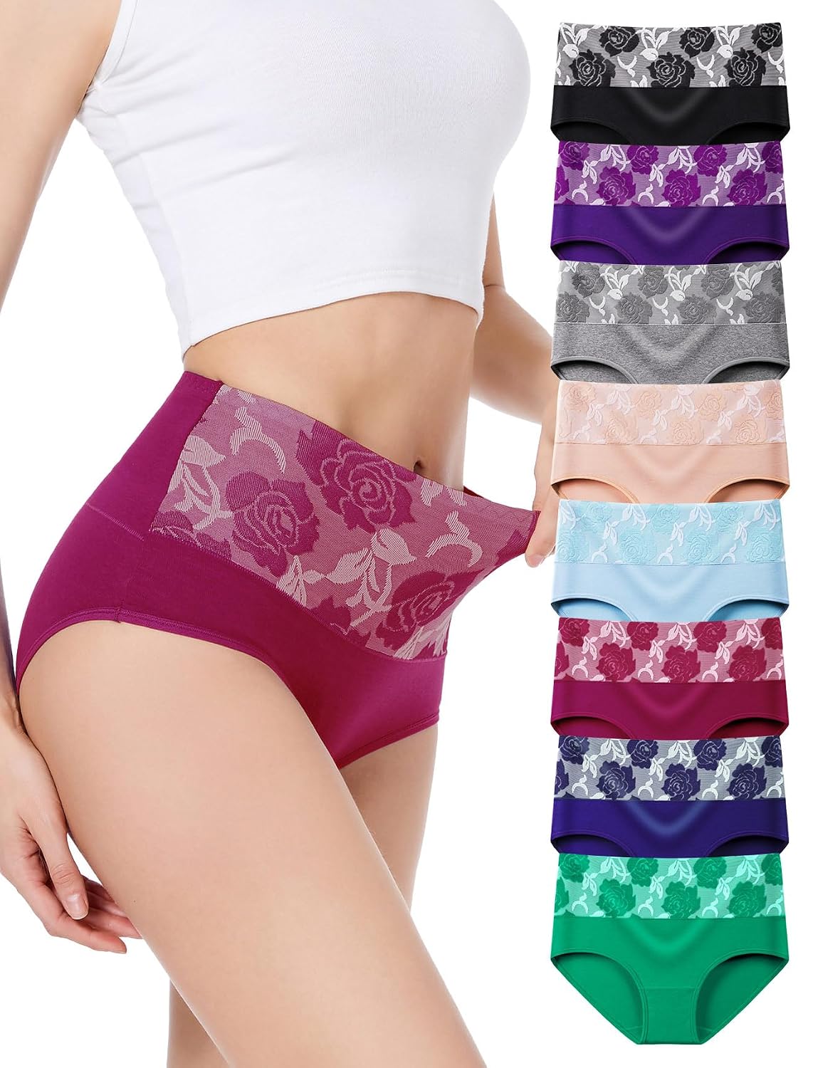 HAVVIS Women's High Waist Tummy Control Cotton Panties