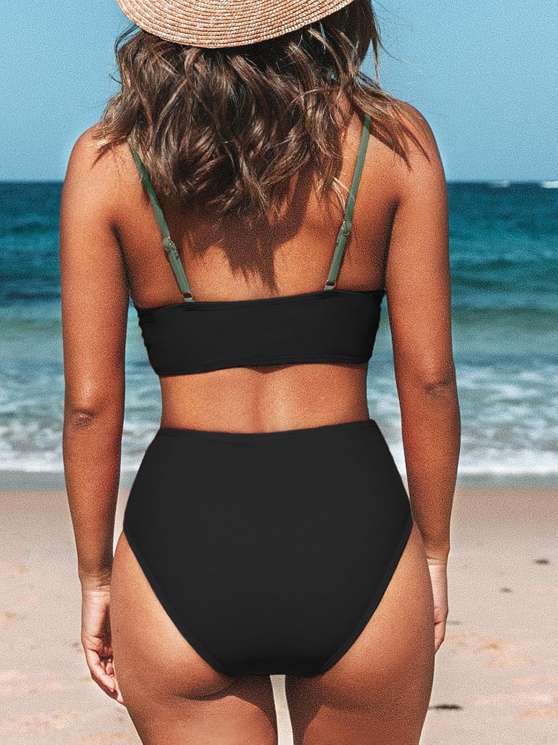 CUPSHE High Waisted V Neck Twist Bikini Set — image 2