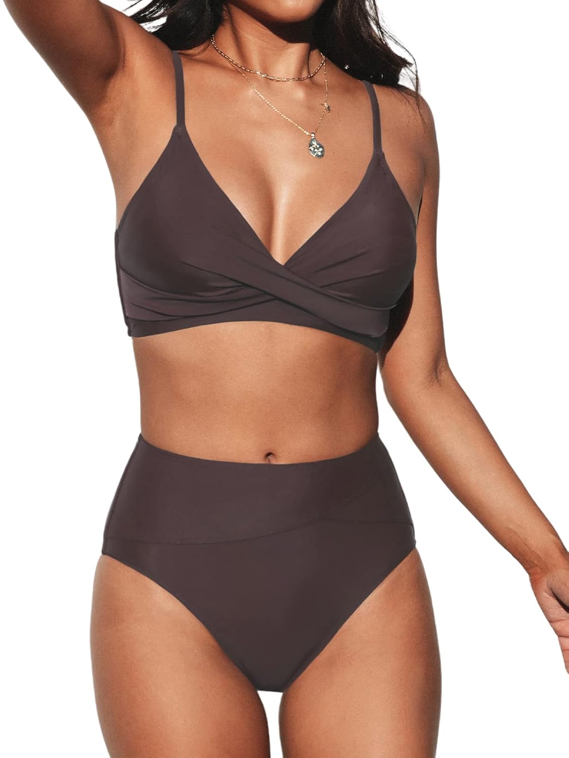 CUPSHE High Waisted V Neck Twist Bikini Set — image 8