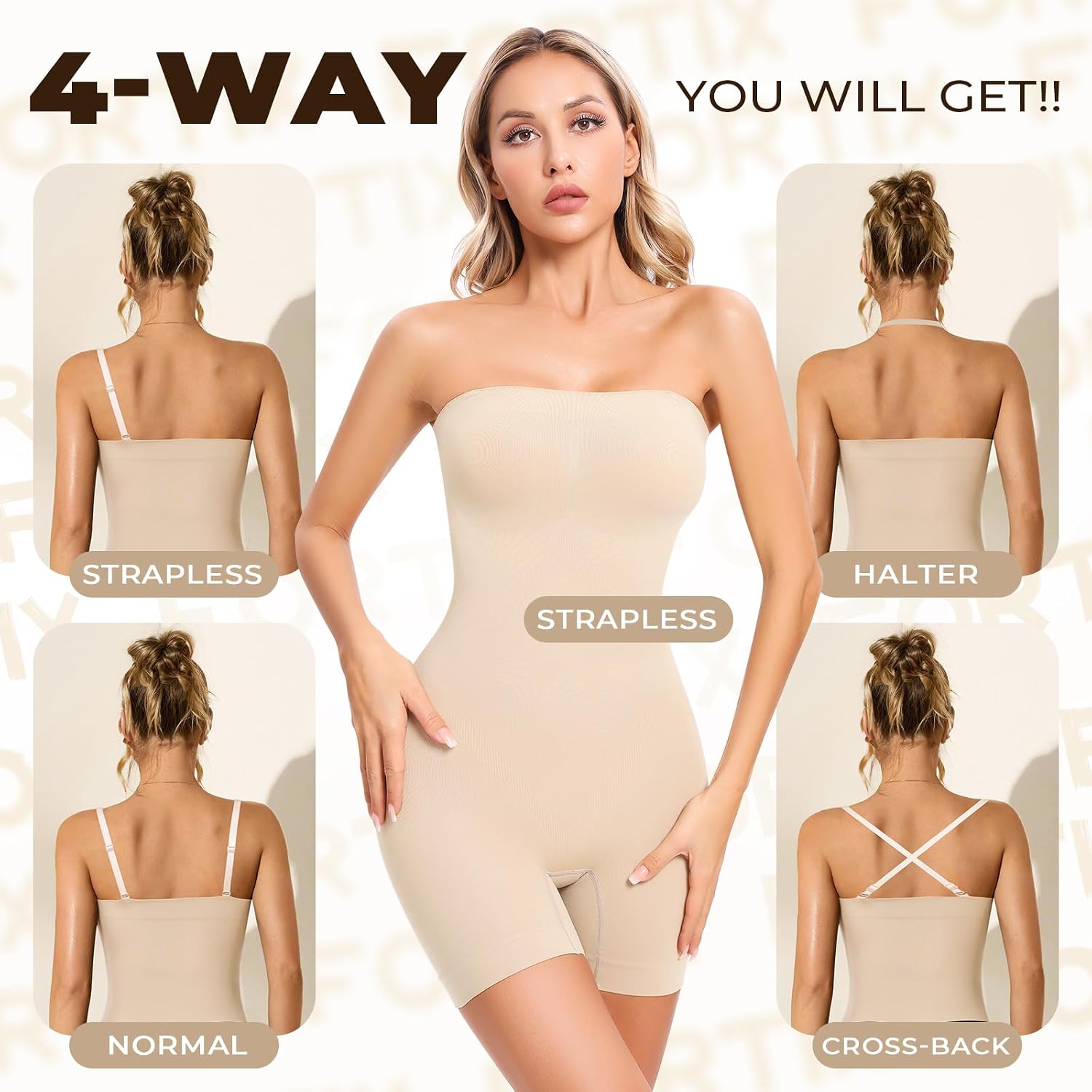 Fortix Strapless Seamless Shapewear Bodysuit — image 3