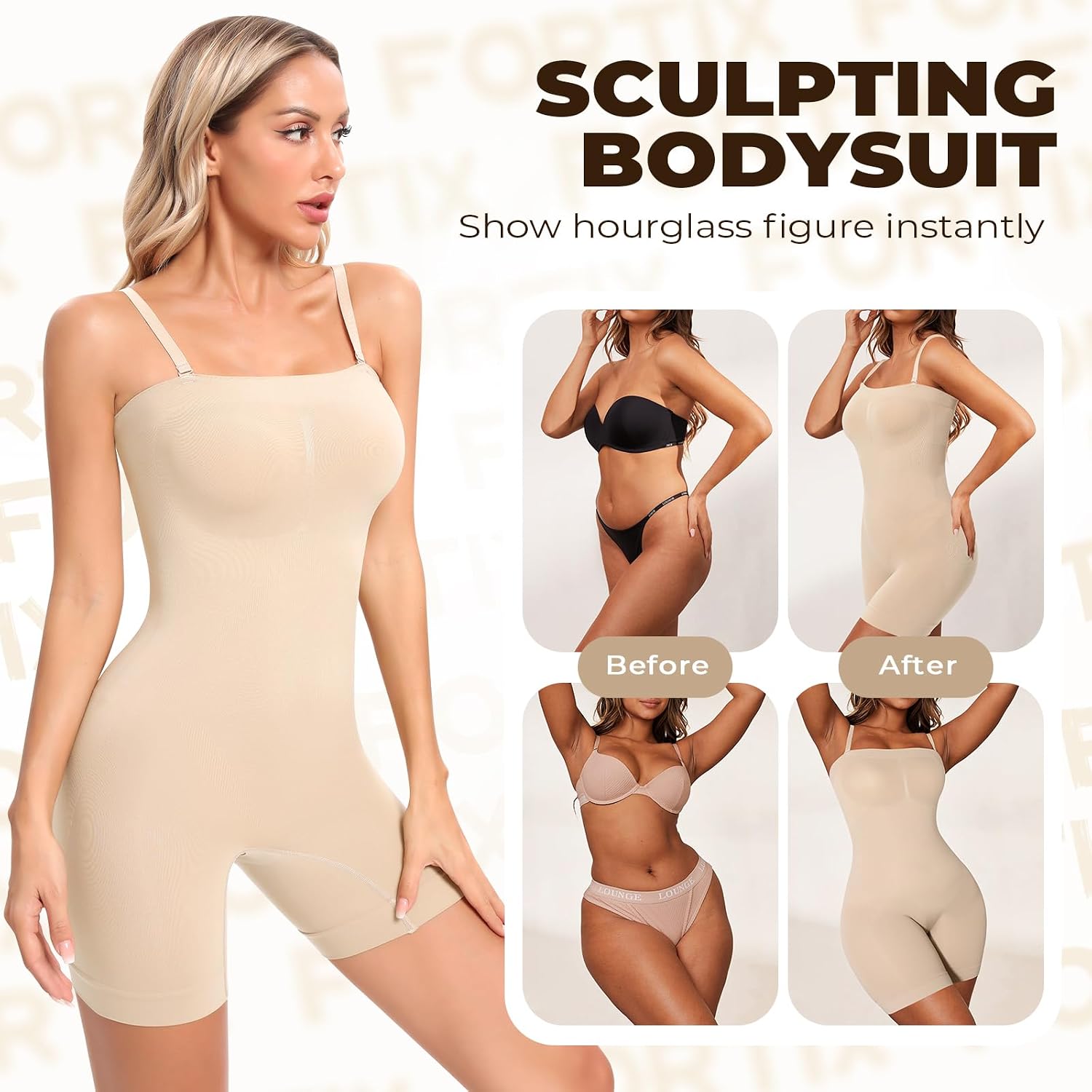 Fortix Strapless Seamless Shapewear Bodysuit — image 4