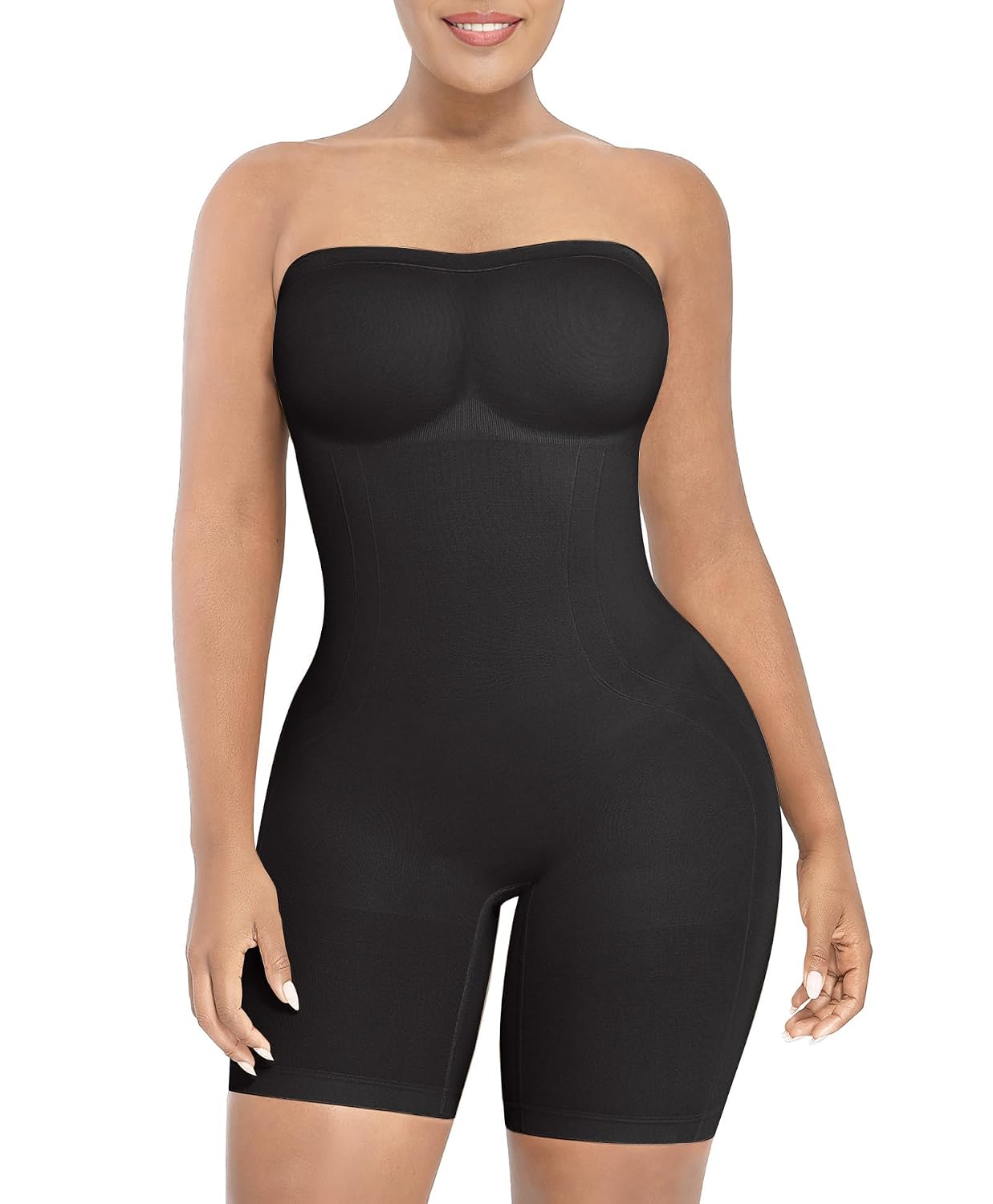 SHAPELLX Strapless Tummy Control Shapewear Bodysuit