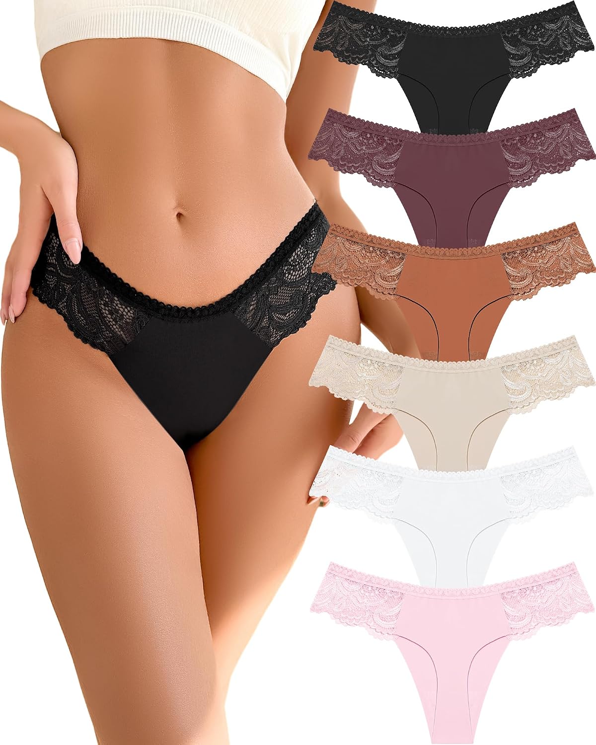 ALL OF SHE Seamless Thong 6-Pack