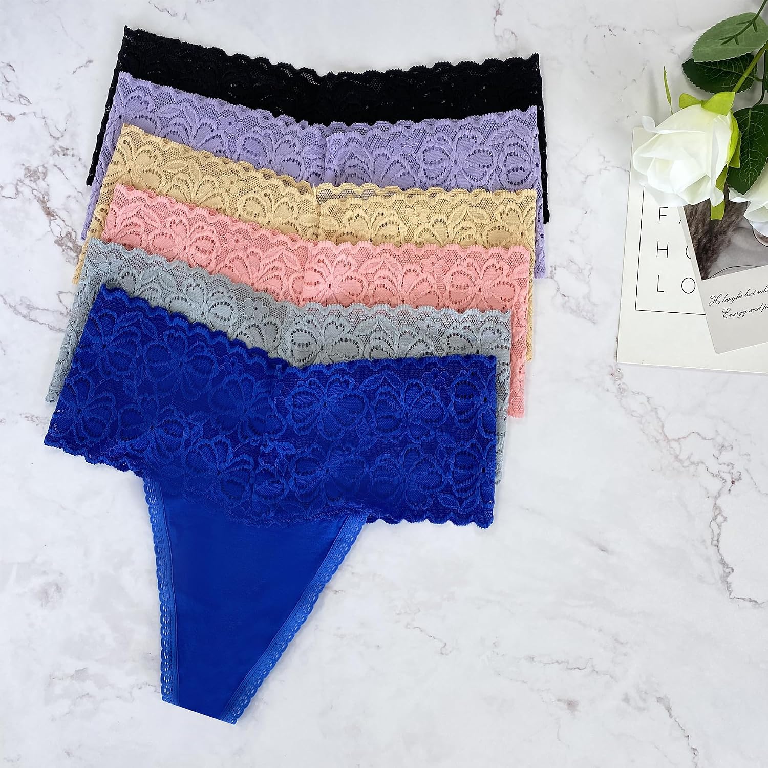 GAREDOB High Waisted Lace Thong Panties — image 2