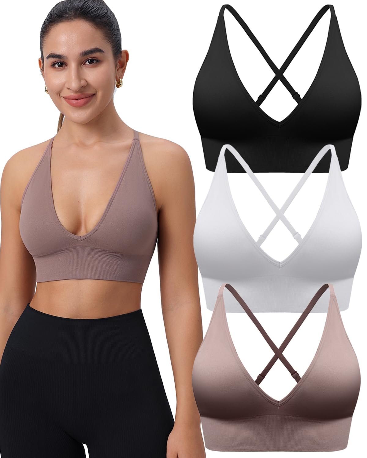Evercute Women's Seamless Wireless Padded Bralette