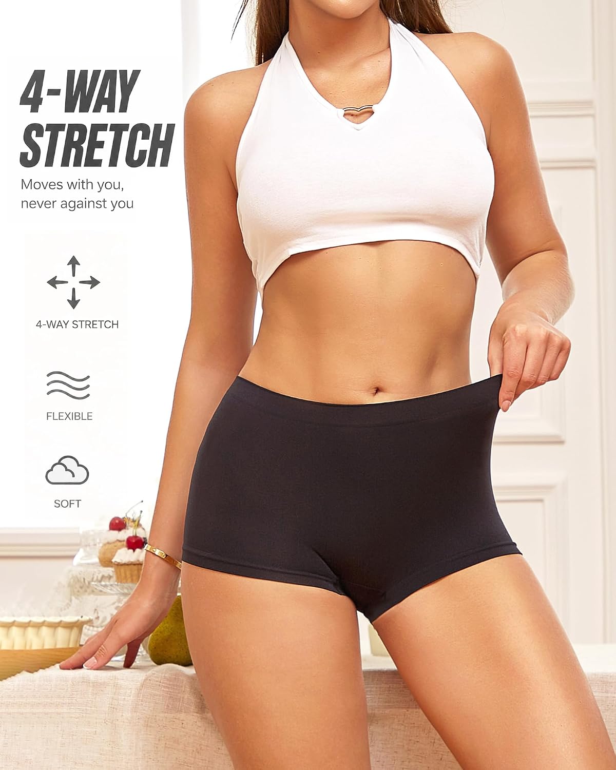 Seamless Boyshorts Boxer Briefs for Women 4 Pack — image 5