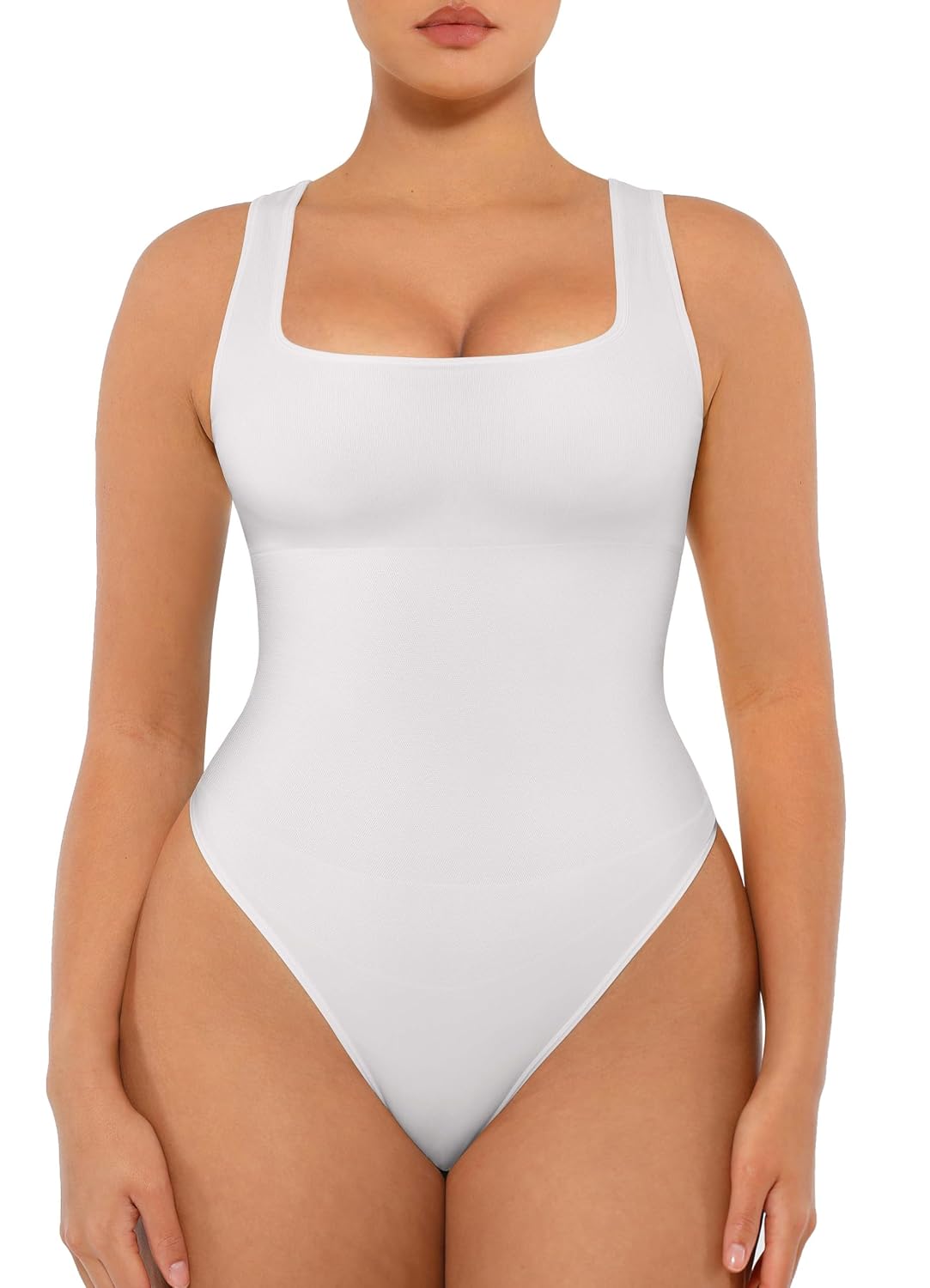 FeelinGirl Seamless Square Neck Tummy Control Bodysuit