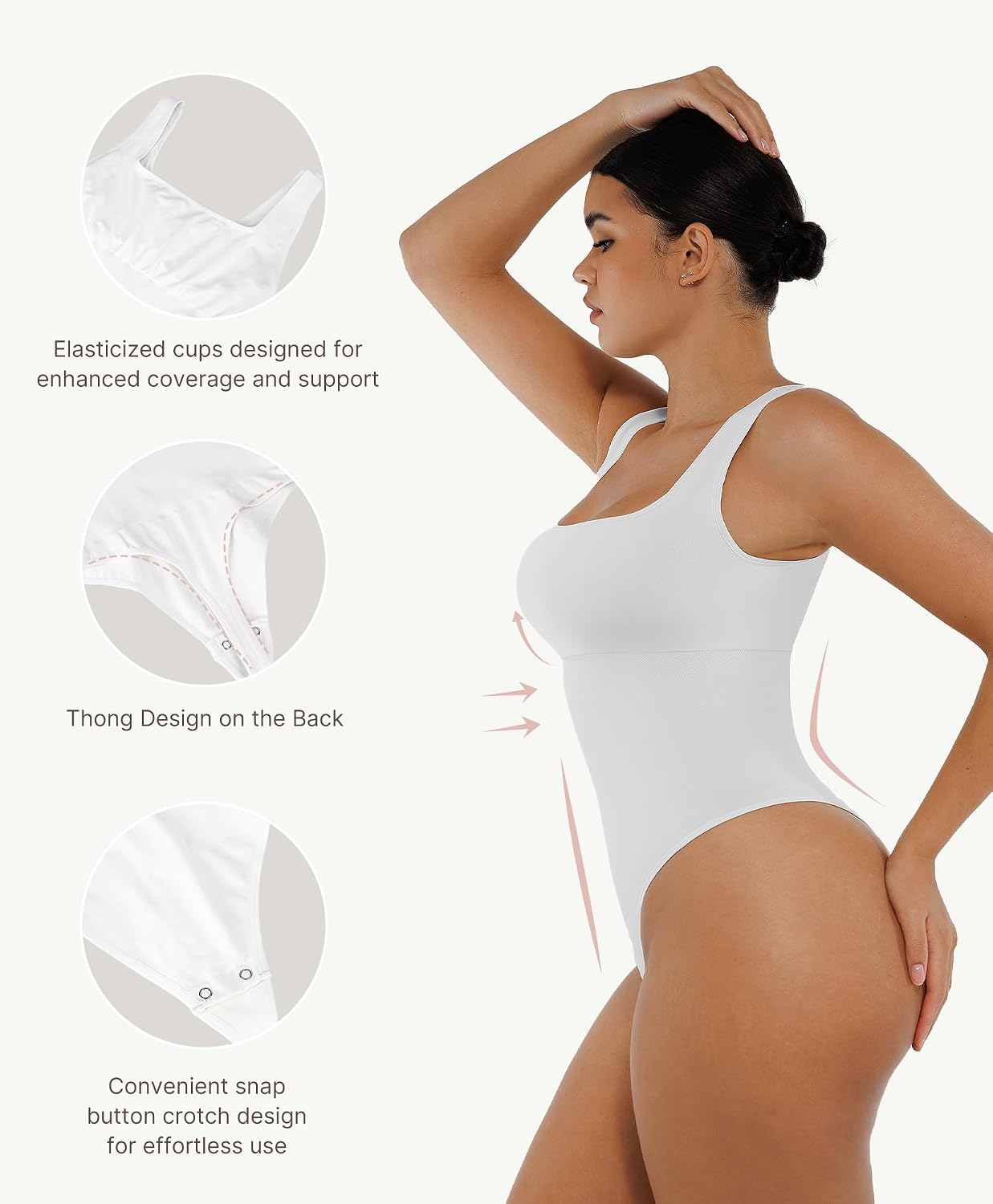 FeelinGirl Seamless Square Neck Tummy Control Bodysuit — image 3