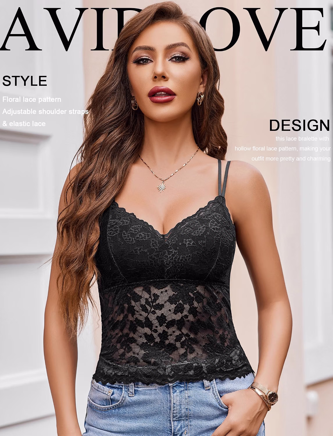 Avidlove Lace V-Neck Camisole Bralette