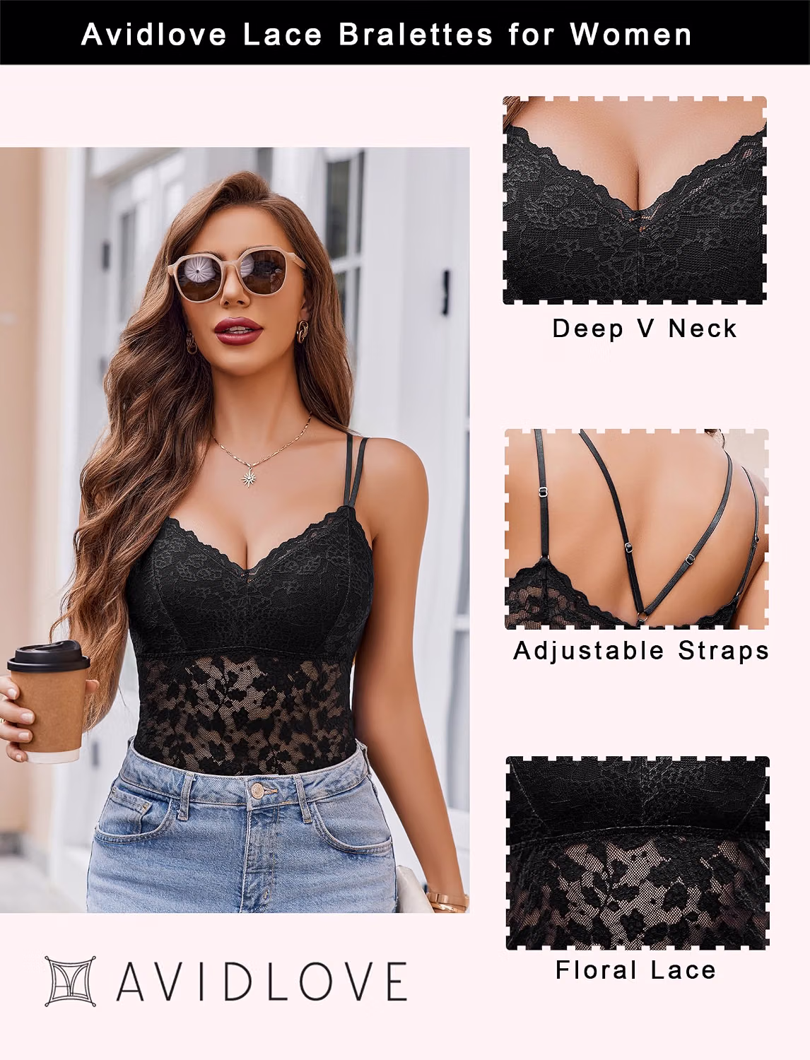 Avidlove Lace V-Neck Camisole Bralette — image 3