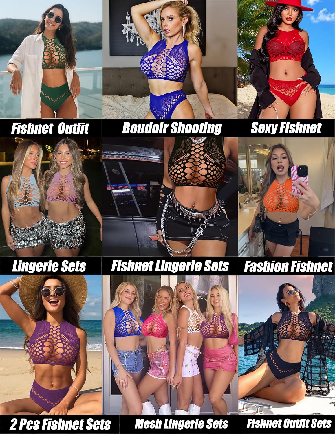 Avidlove Women's Fishnet Lingerie Set 2 Piece — image 6
