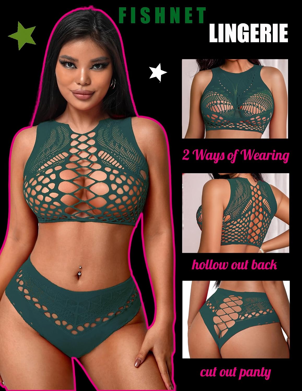 Avidlove Women's Sexy Fishnet Lingerie Set — image 3
