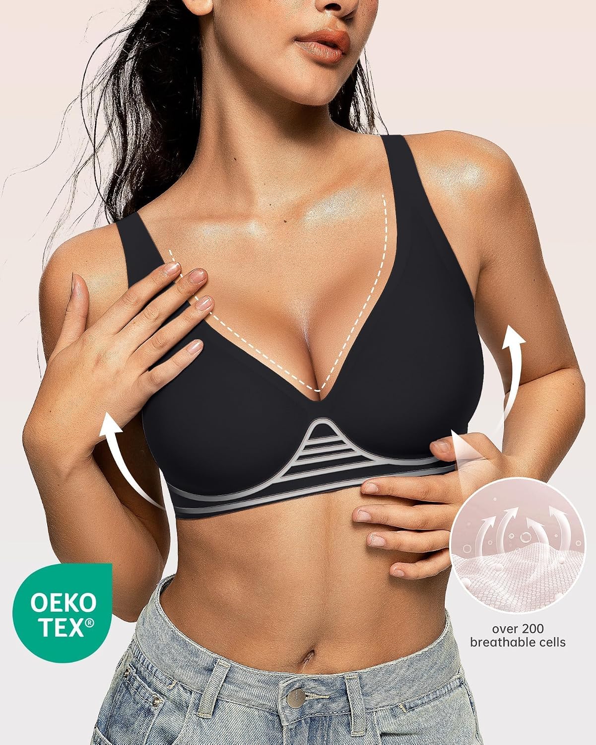 OEAK Wireless Deep V Push Up Bralette — image 2