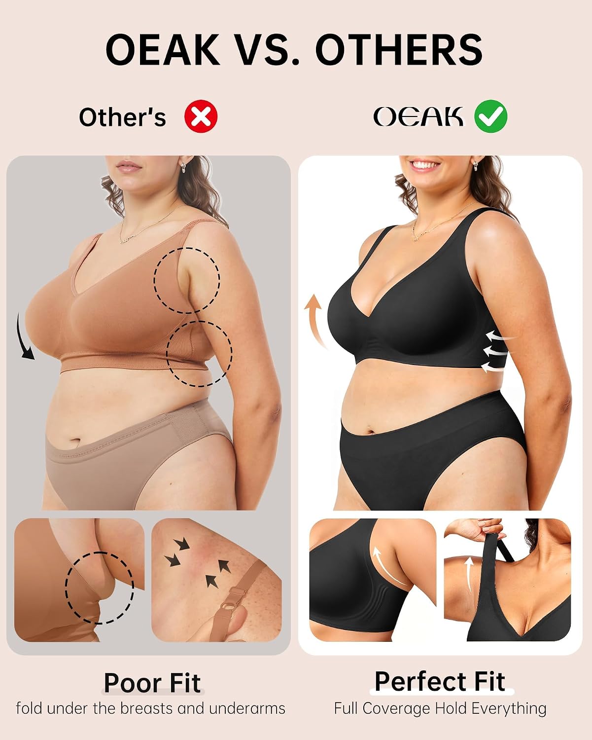 OEAK Wireless Deep V Push Up Bralette — image 7