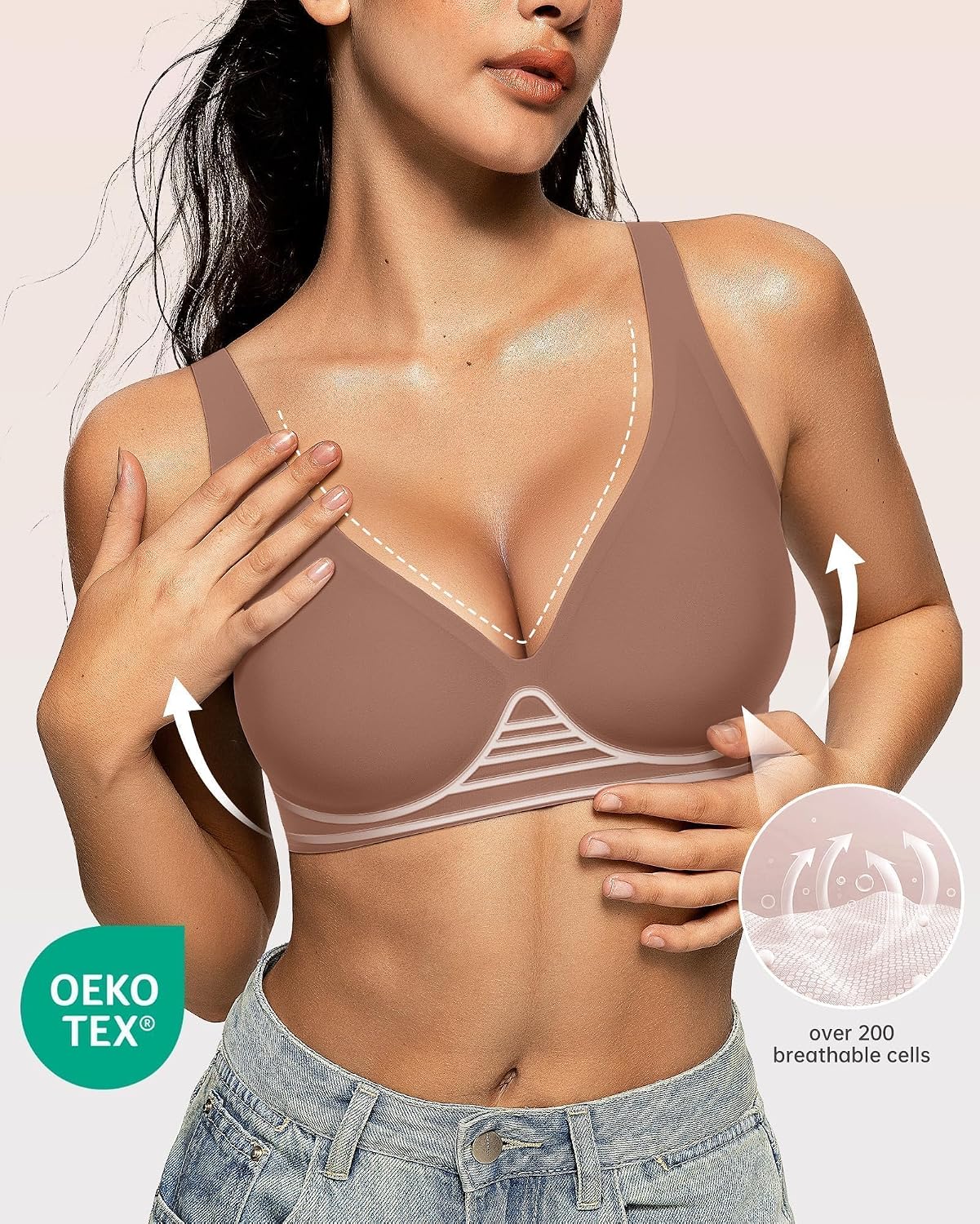 OEAK Women's Jelly Wireless Push Up Bralette — image 2