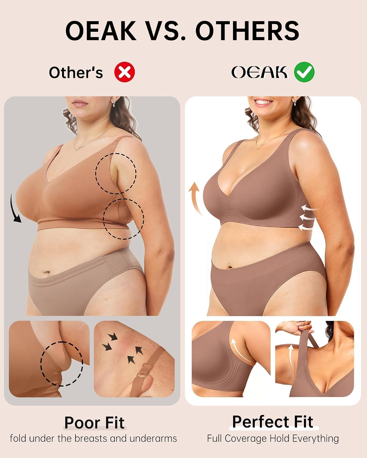 OEAK Women's Jelly Wireless Push Up Bralette — image 4