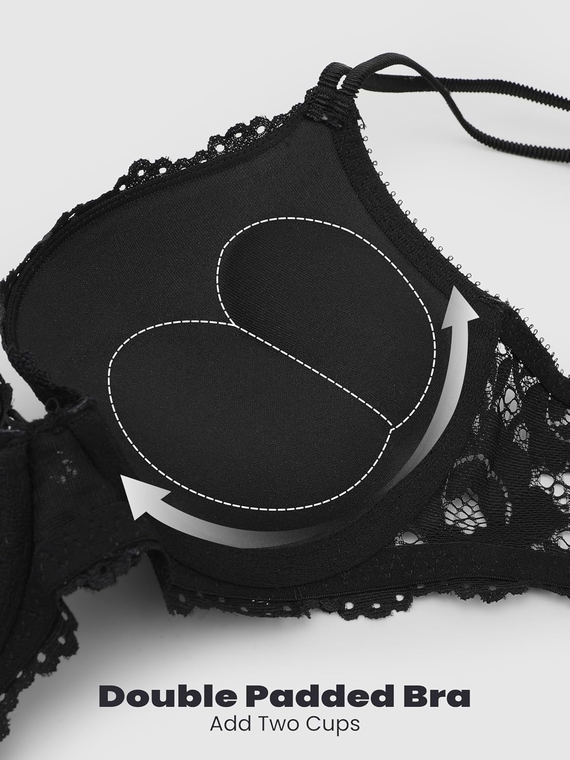 zossav Women's Plunge Push-Up Lace Bra with Extra Padding — image 5