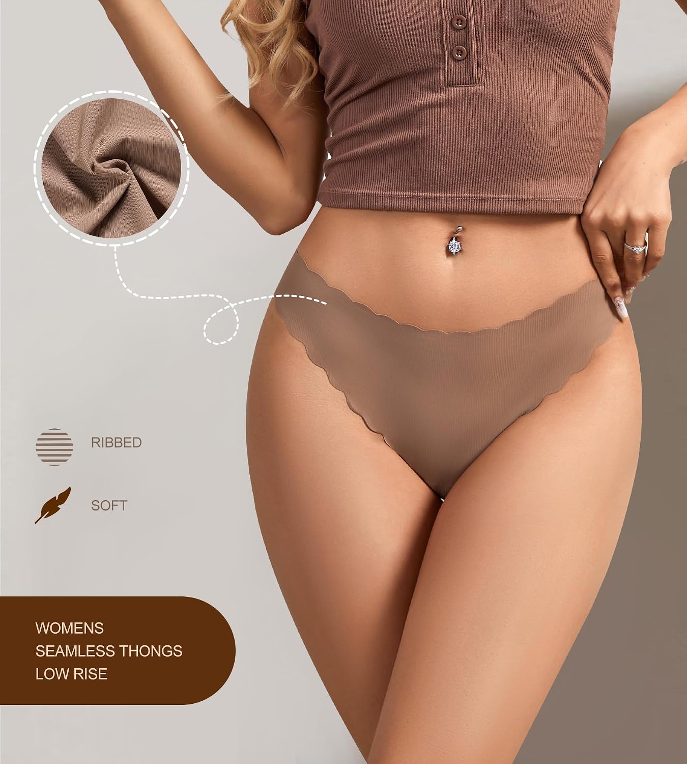 SHARICCA Women's Seamless Thong 7-Pack — image 3