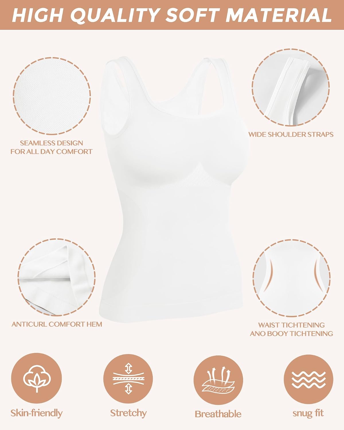AURUZA Women's Seamless Tummy Control Camisole — image 2