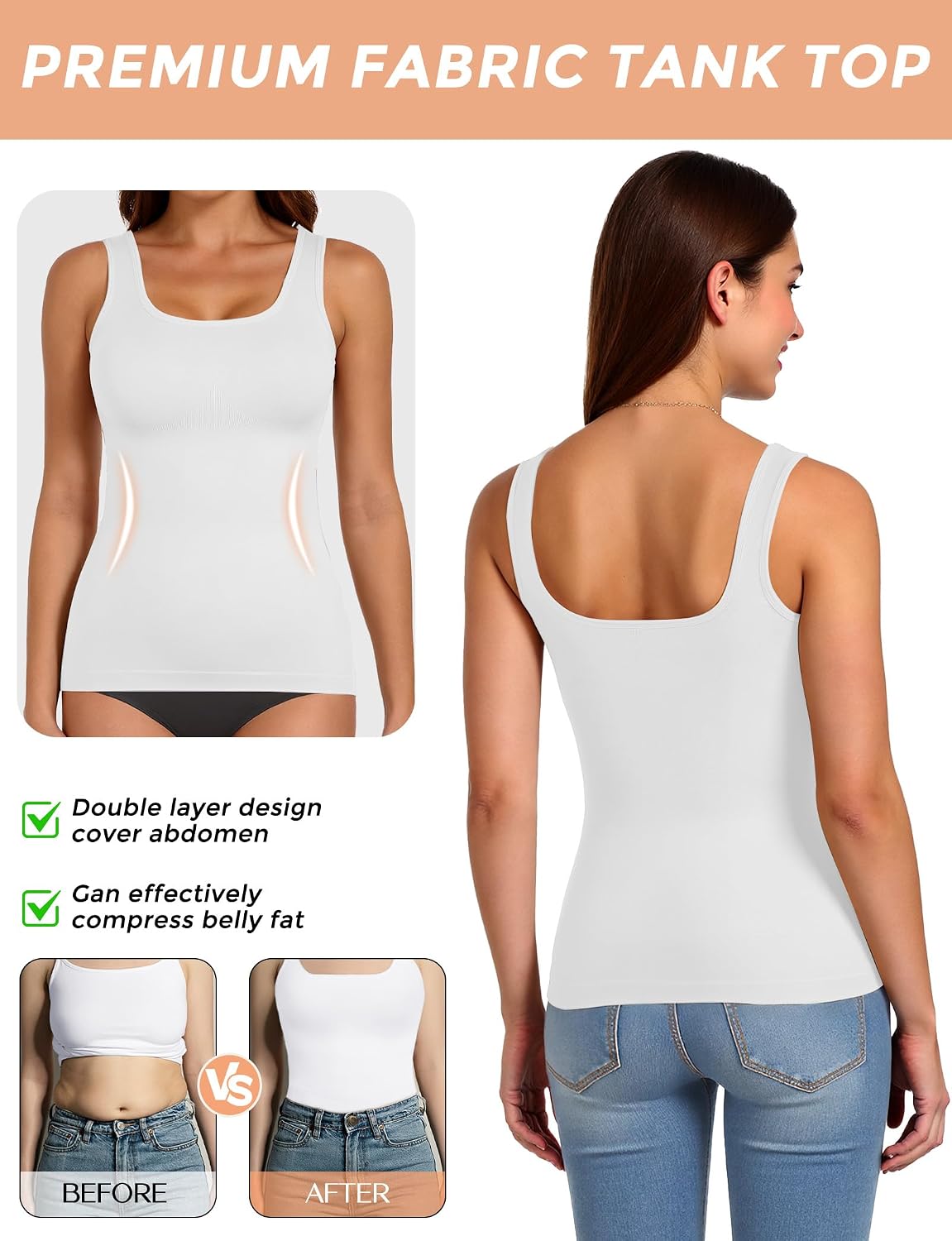 AURUZA Tummy Control Camisole Top 2 Pack — image 4