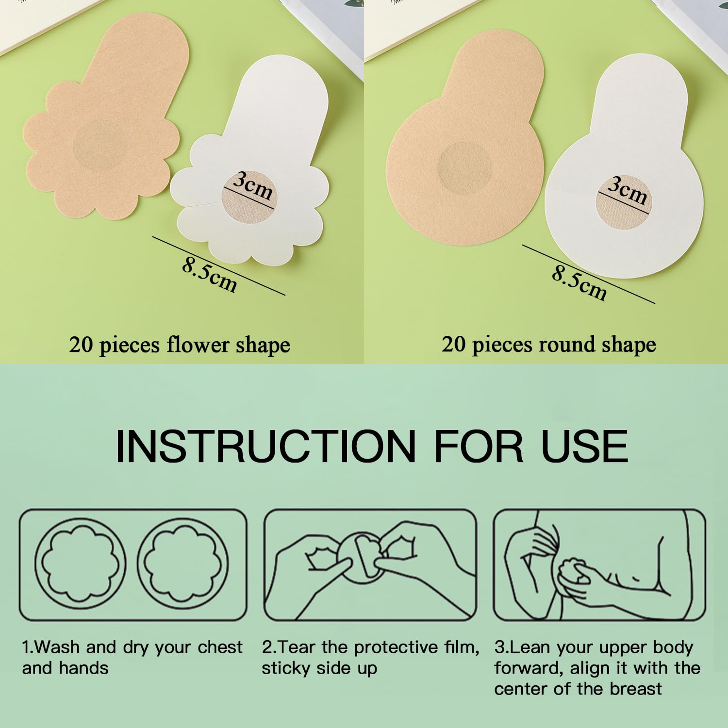 YUNEEHA Disposable Pasties Nipple Covers with Lift — image 2