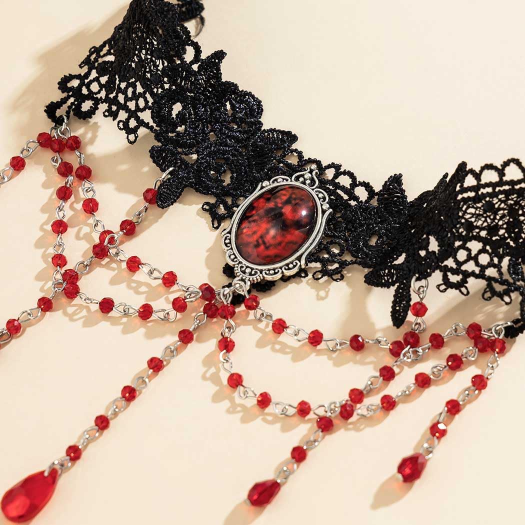 Miaband Gothic Rhinestone Crystal Lace Thigh Garter — image 4