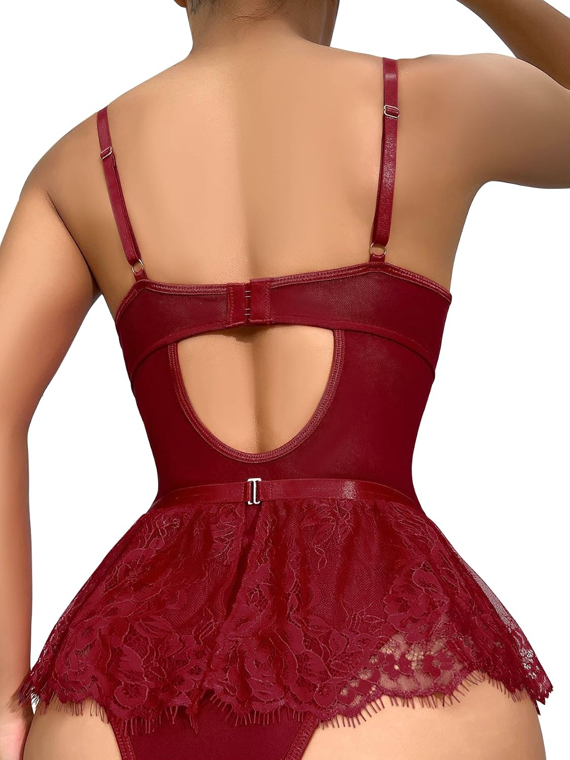 Lilosy Rhinestone Heart Corset Bodysuit Lingerie Set — image 2