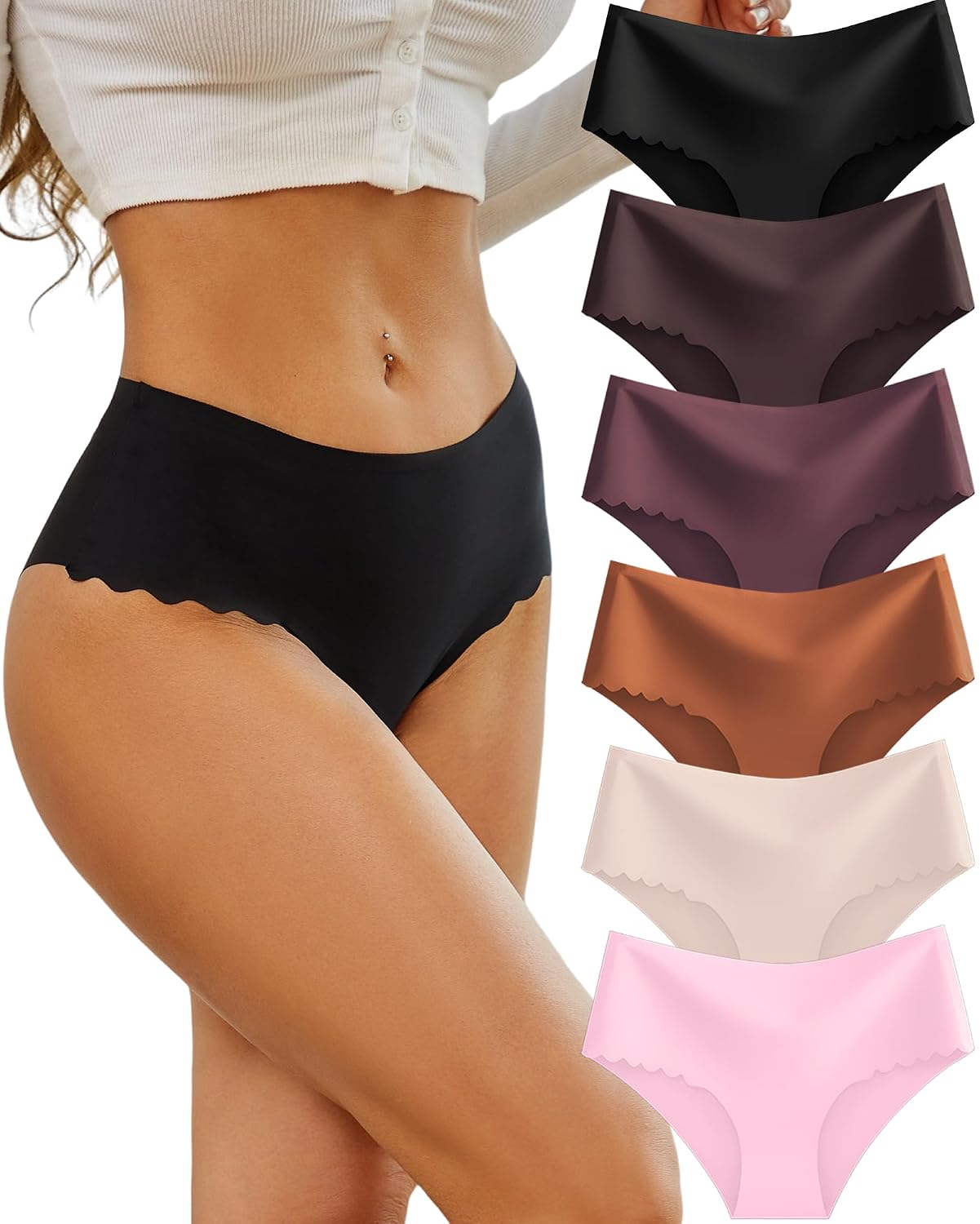 Sth Big High Waisted Seamless Panties 6 Pack
