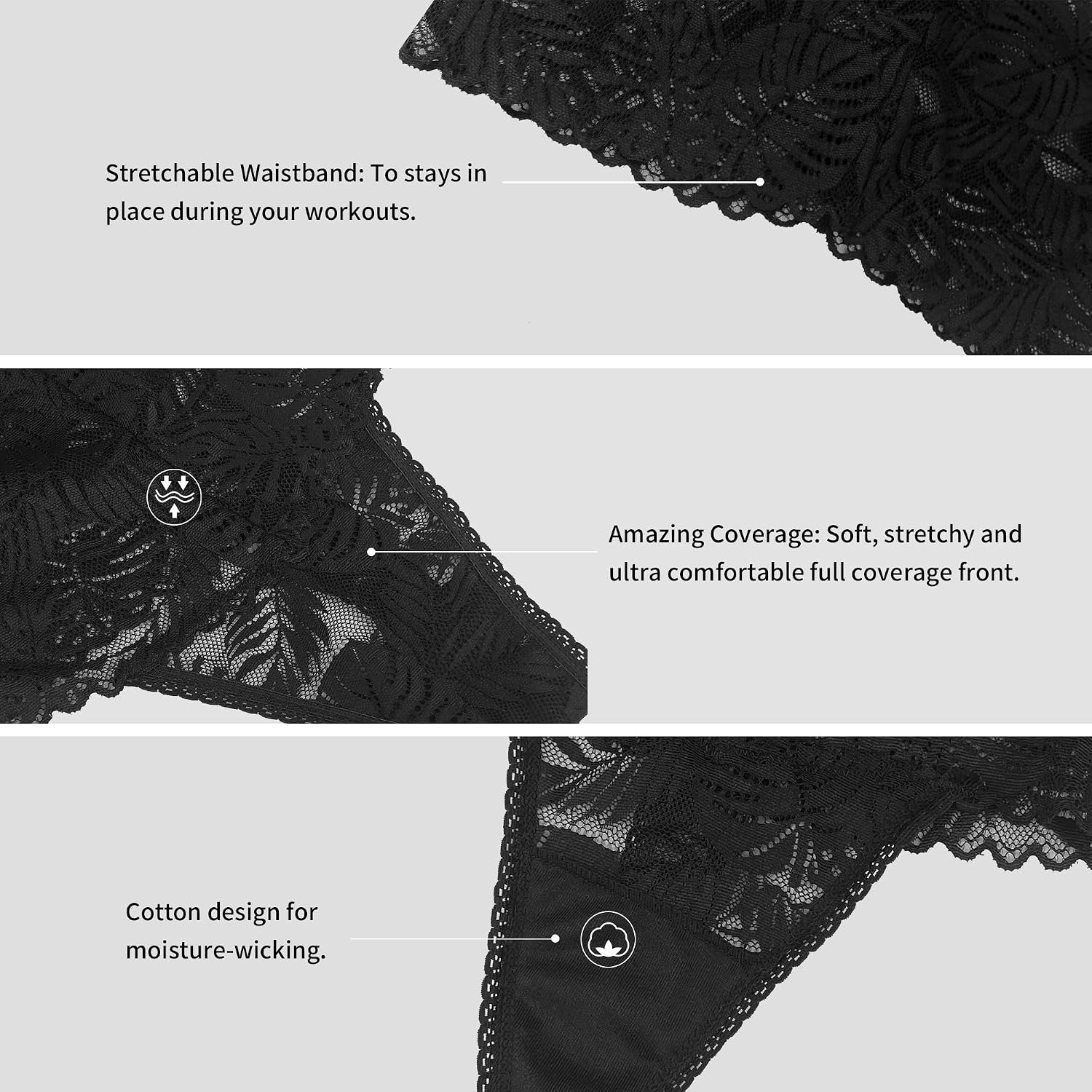 GAREDOB High Waisted Lace Thongs for Women — image 2