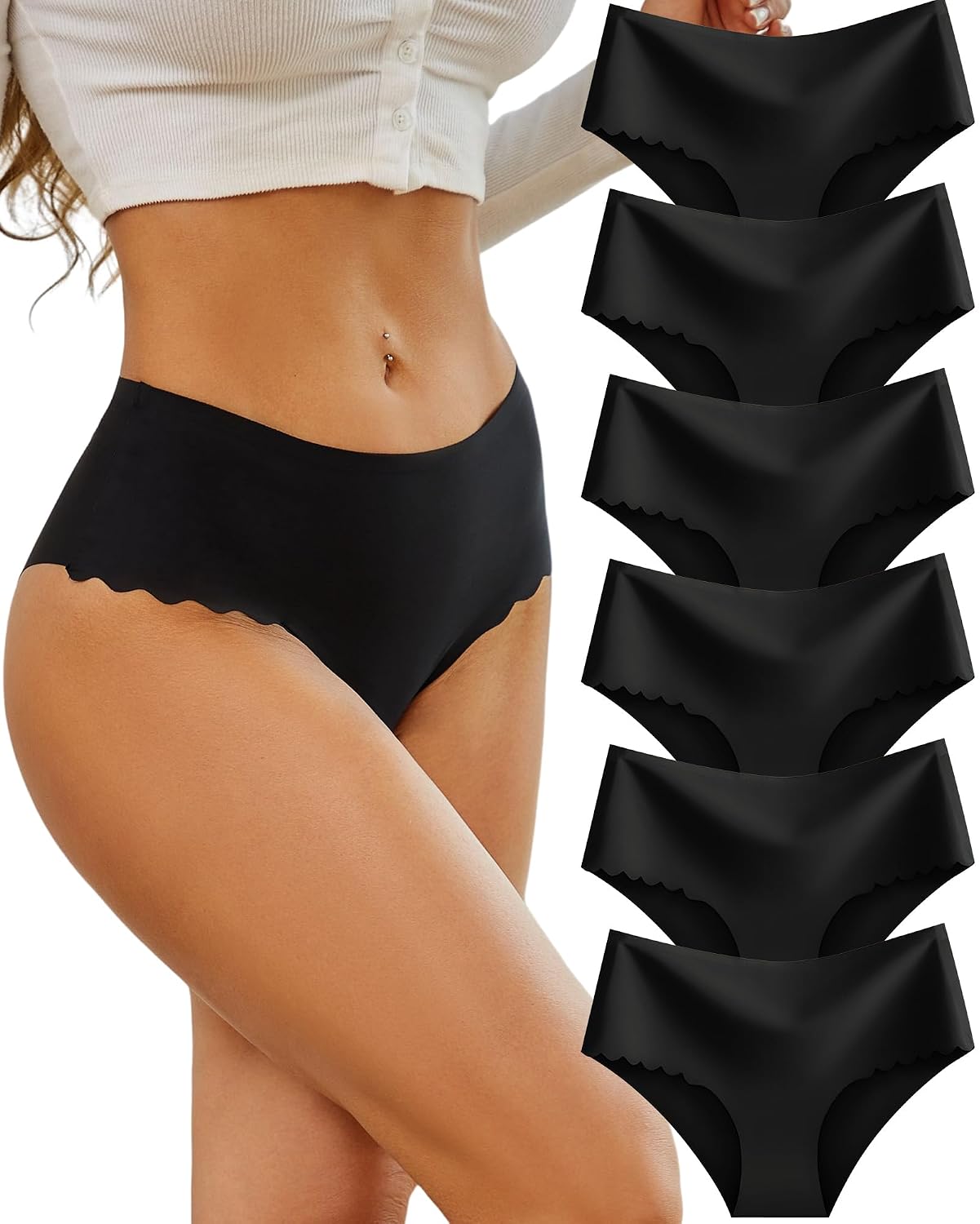 Sth Big Seamless High Waisted No Show Cheeky Panties