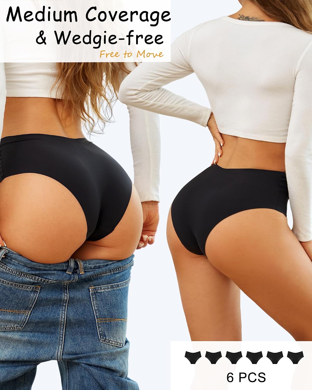 Sth Big Seamless High Waisted No Show Cheeky Panties — image 4