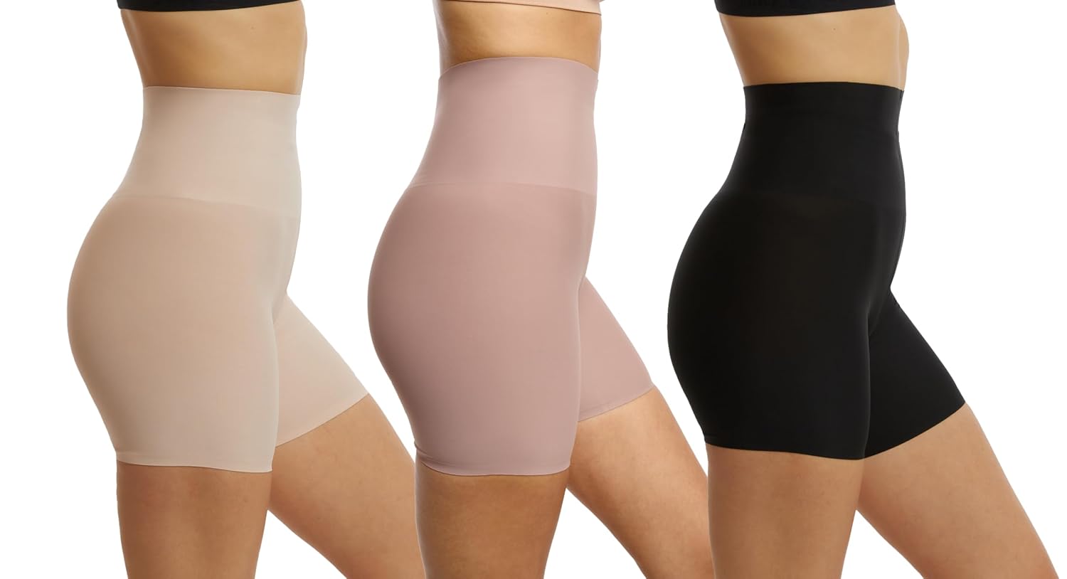 Skinnygirl High Waist Shapewear Shorts 3-Pack