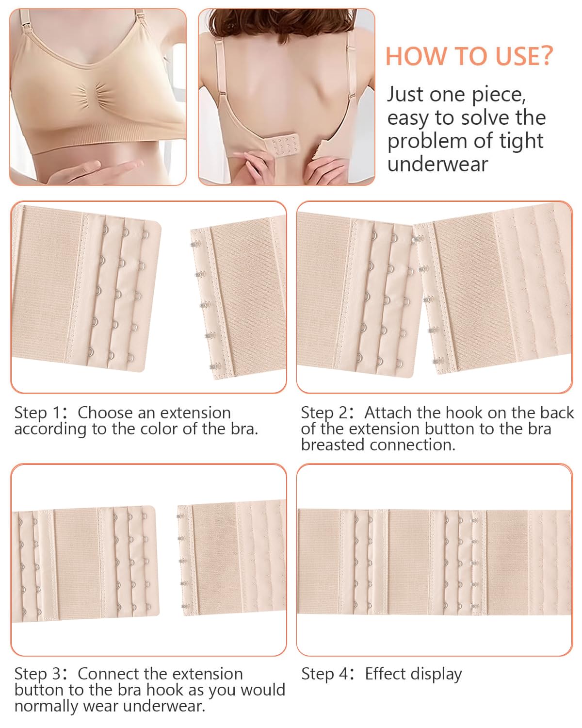 JELIEE Soft Stretchy Bra Extender 5 Hooks — image 5