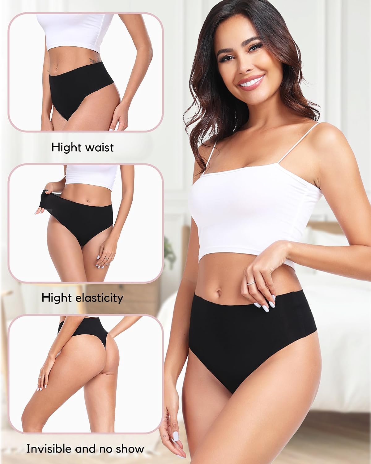 AYMEFF High Waisted Cotton Thong 6-Pack — image 3