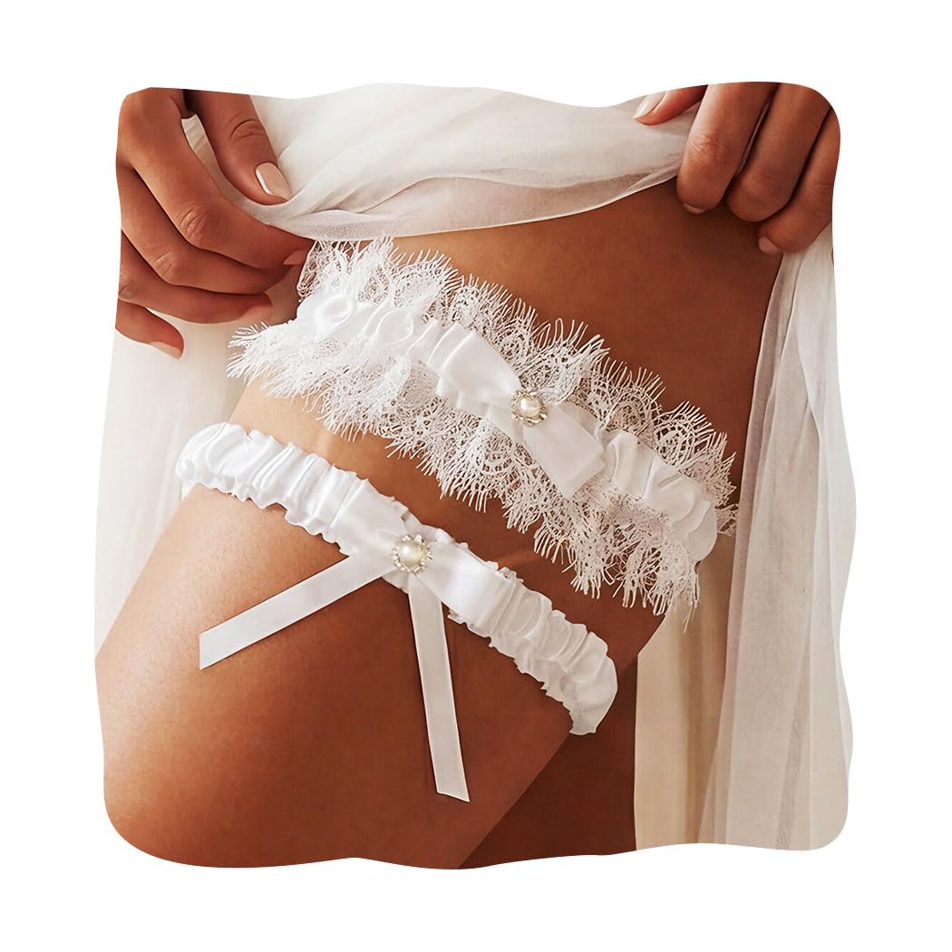 EVAZEN Bridal Lace Garter Set for Wedding