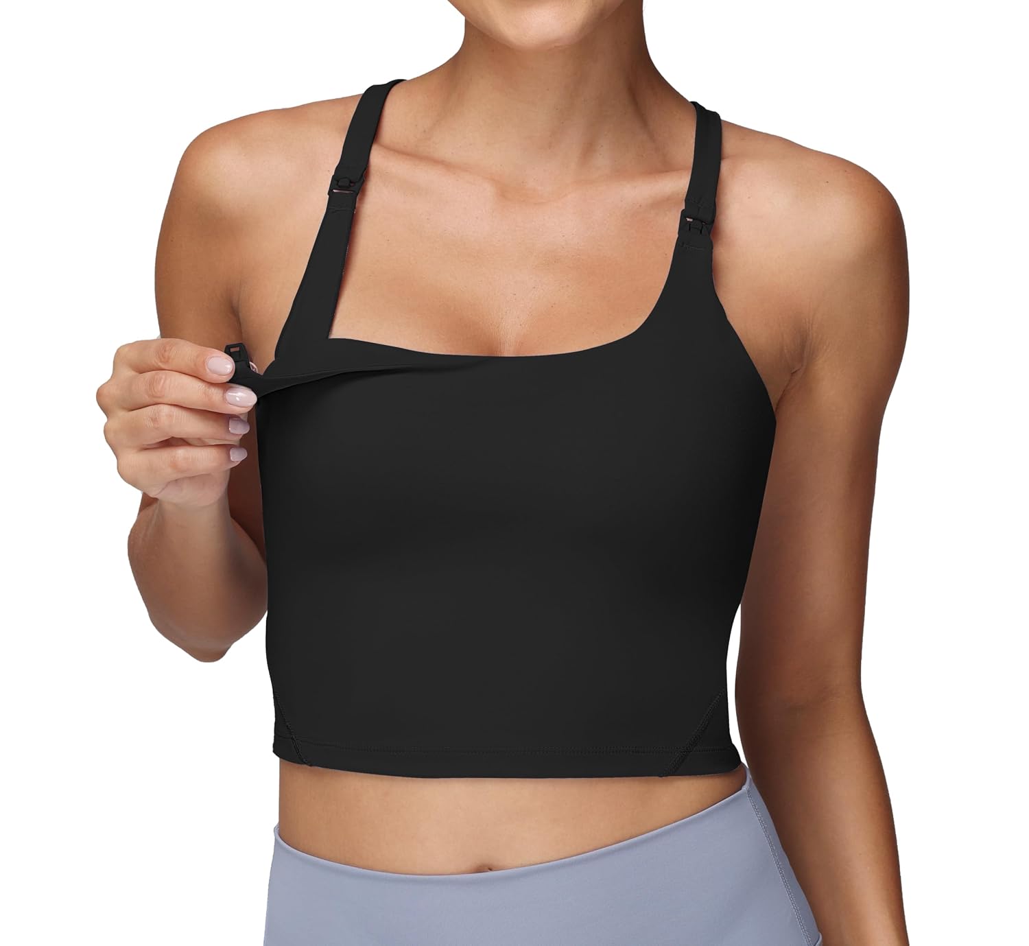 Foucome Nursing Tank Top with Built-in Bra