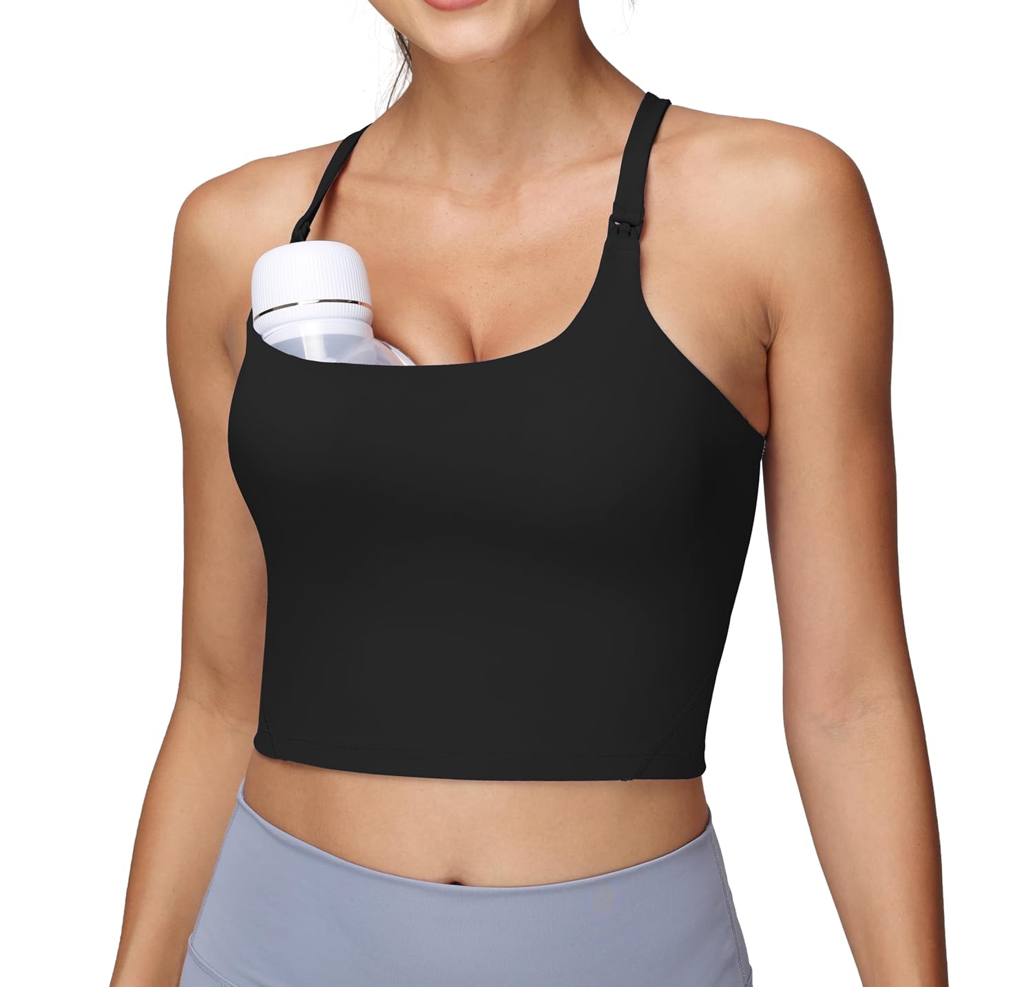 Foucome Nursing Tank Top with Built-in Bra — image 2