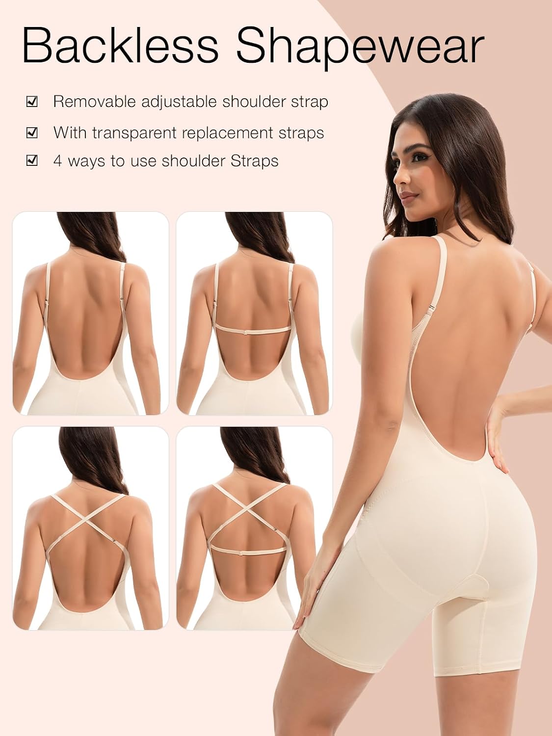 Slimers Backless Shapewear Bodysuit with Built-in Bra — image 2