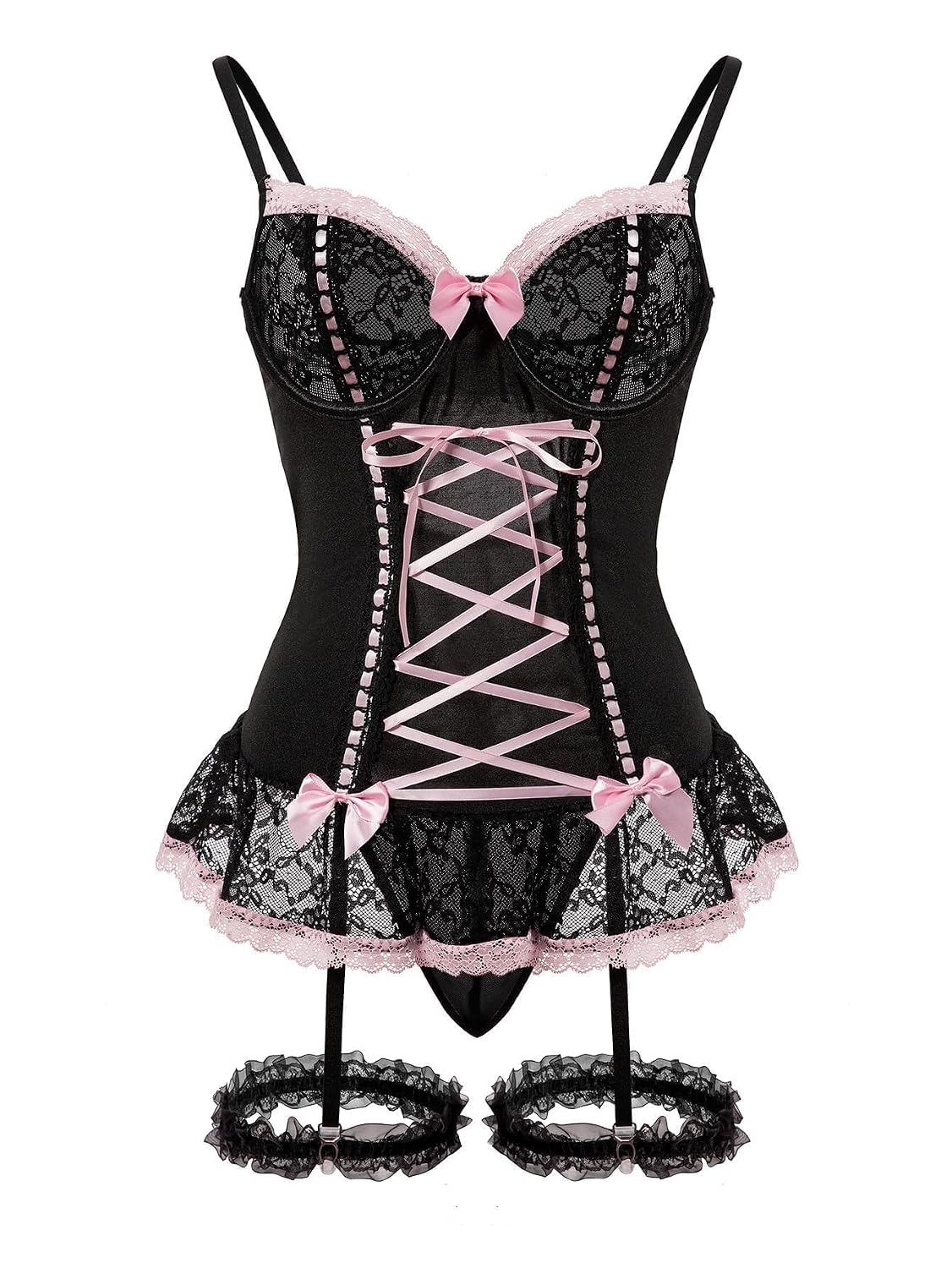 Foxiny Underwire Lace Corset Bustier Set — image 2