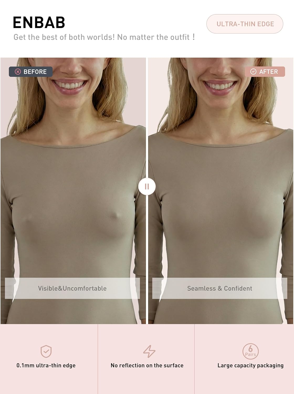 ENBAB Seamless No-Show Nipple Covers — image 4