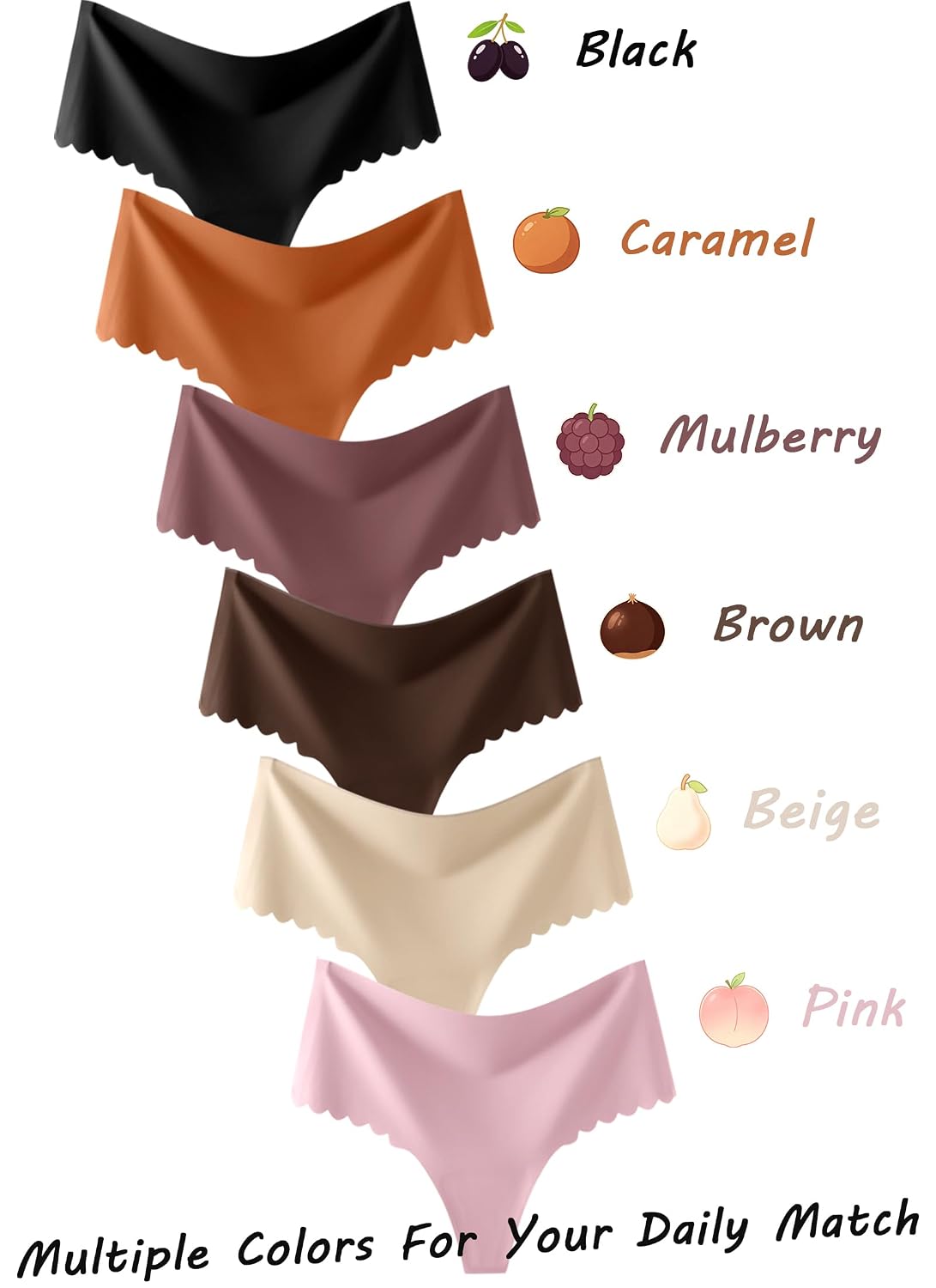 ALL OF SHE Seamless High Waisted Thong 6-Pack — image 2