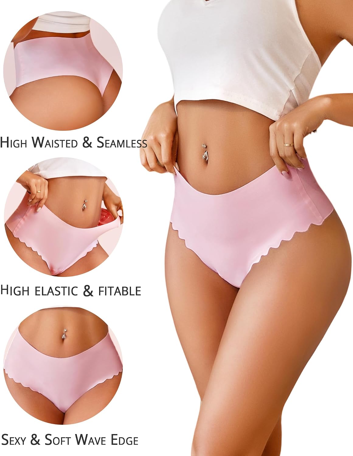 ALL OF SHE Seamless High Waisted Thong 6-Pack — image 5