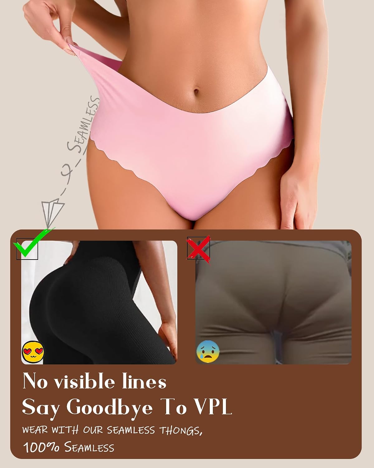 ALL OF SHE Seamless High Waisted Thong 6-Pack — image 6