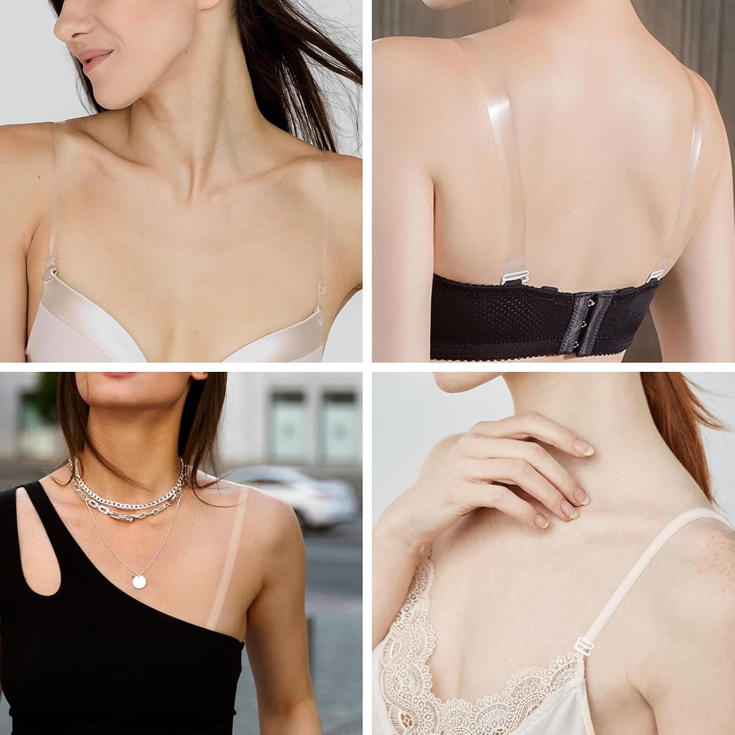 Qoaimu Adjustable Clear Invisible Bra Straps for Women — image 3