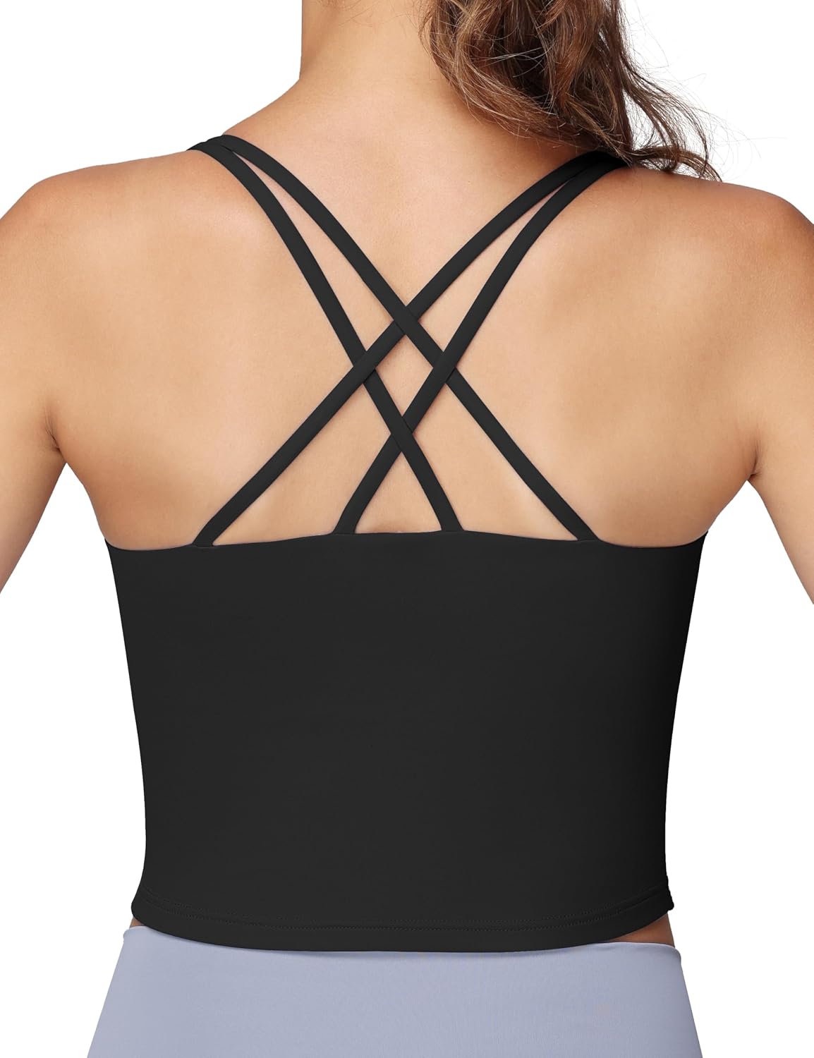 Foucome Cross Back Nursing Tank Top with Built-in Bra — image 3