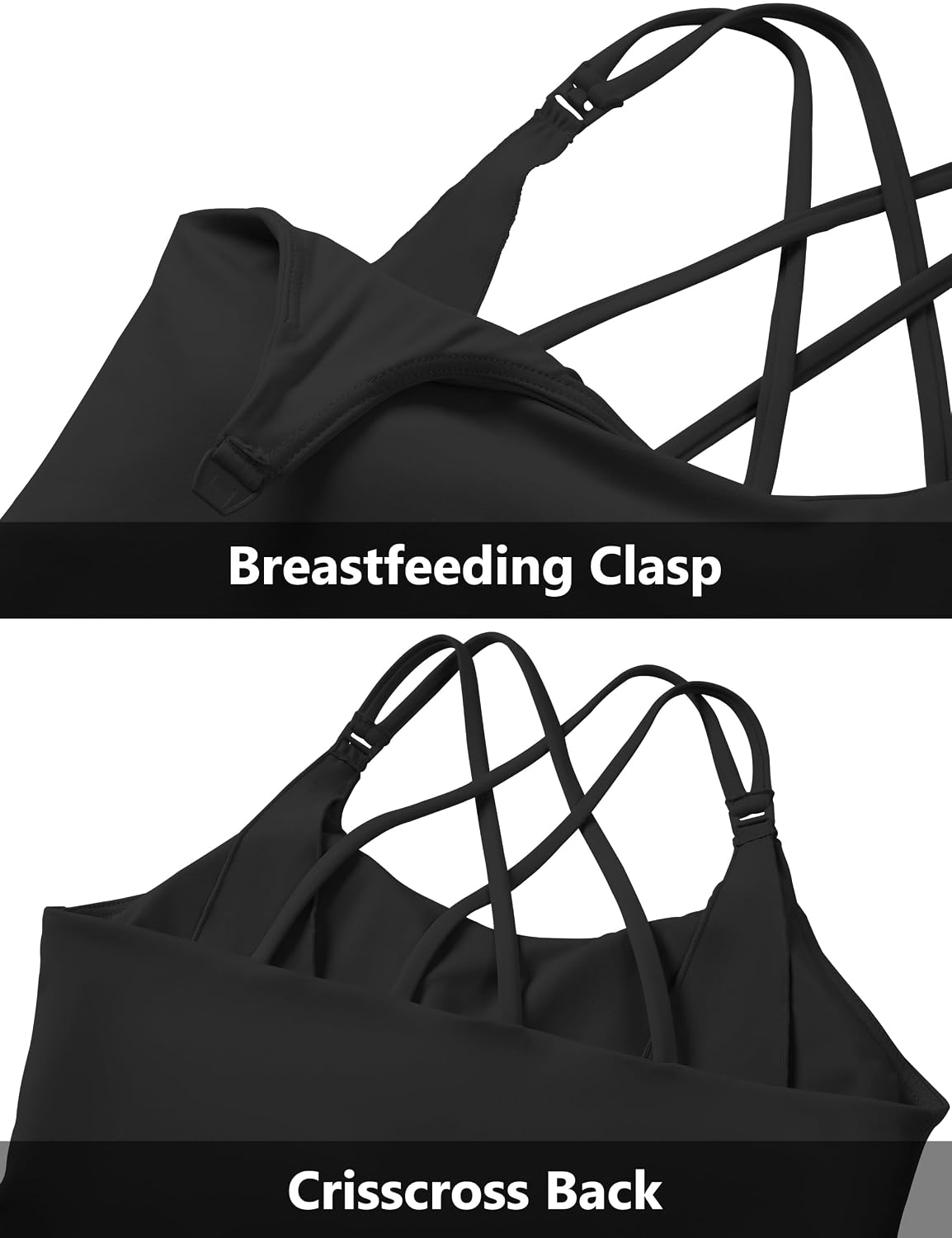 Foucome Cross Back Nursing Tank Top with Built-in Bra — image 5