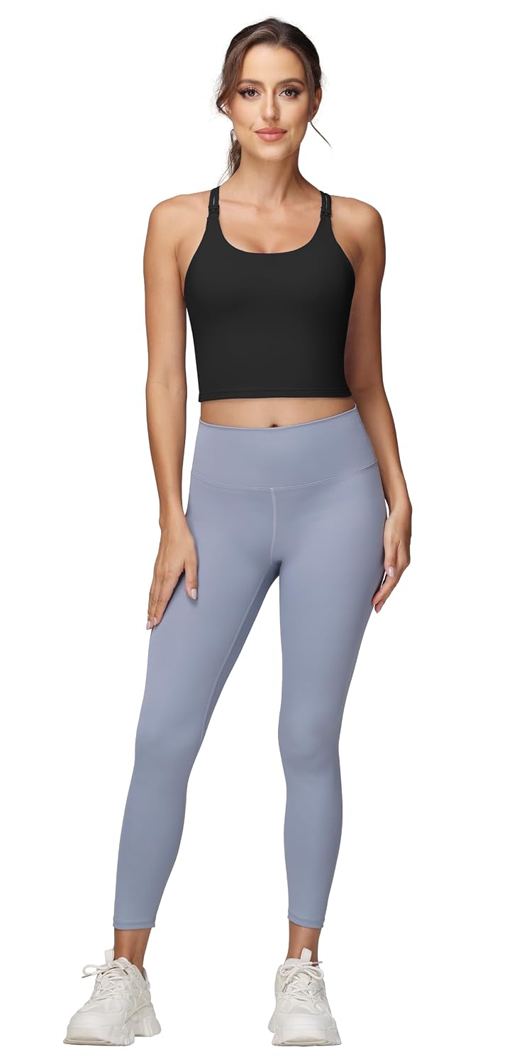 Foucome Cross Back Nursing Tank Top with Built-in Bra — image 6