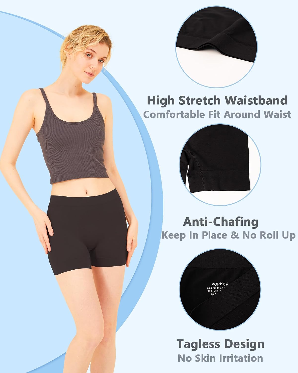 POPKOK Seamless High Waisted Boyshorts 3 Pack — image 3