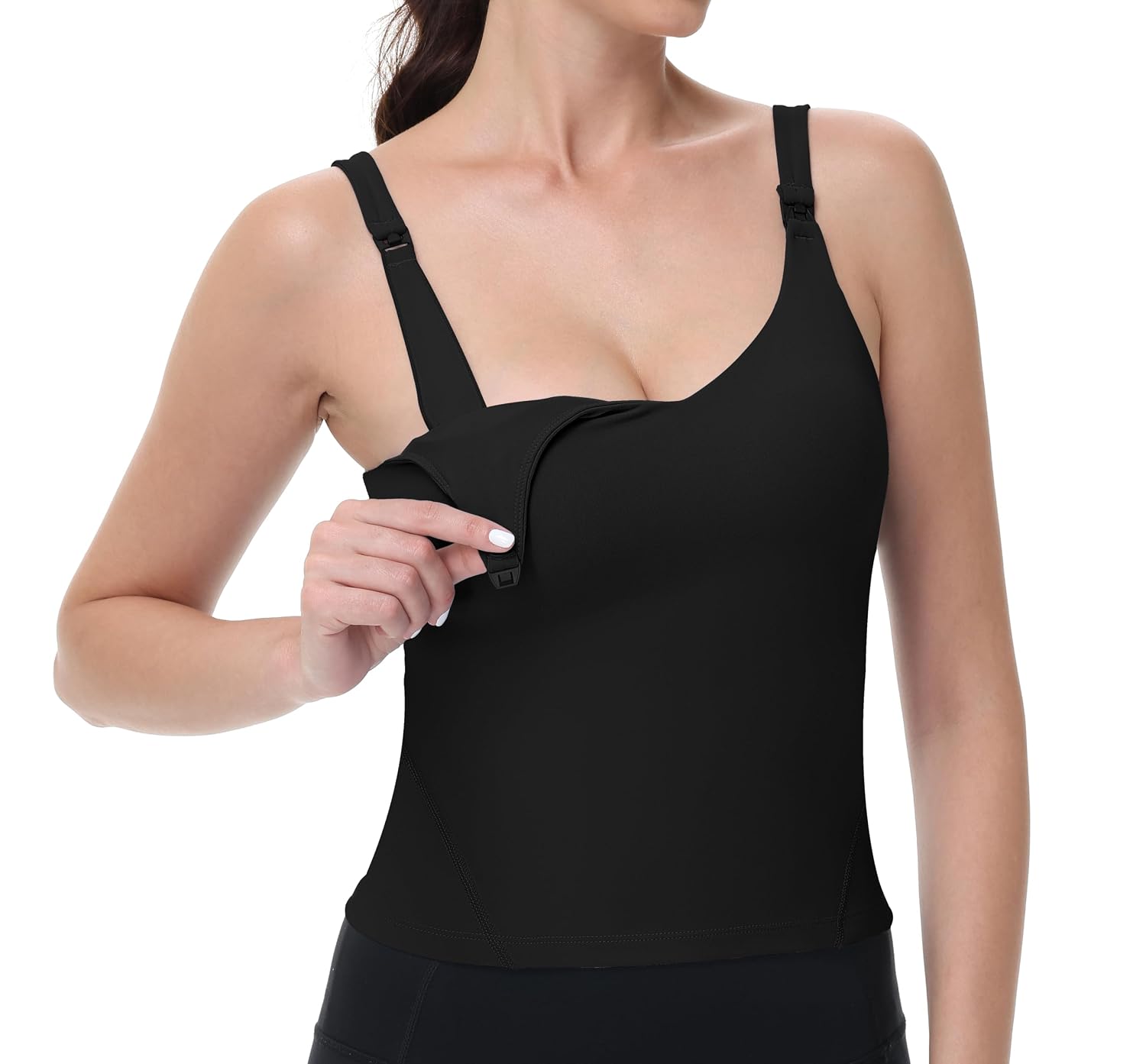 V VOCNI Women's Nursing Tank Top with Built-In Bra