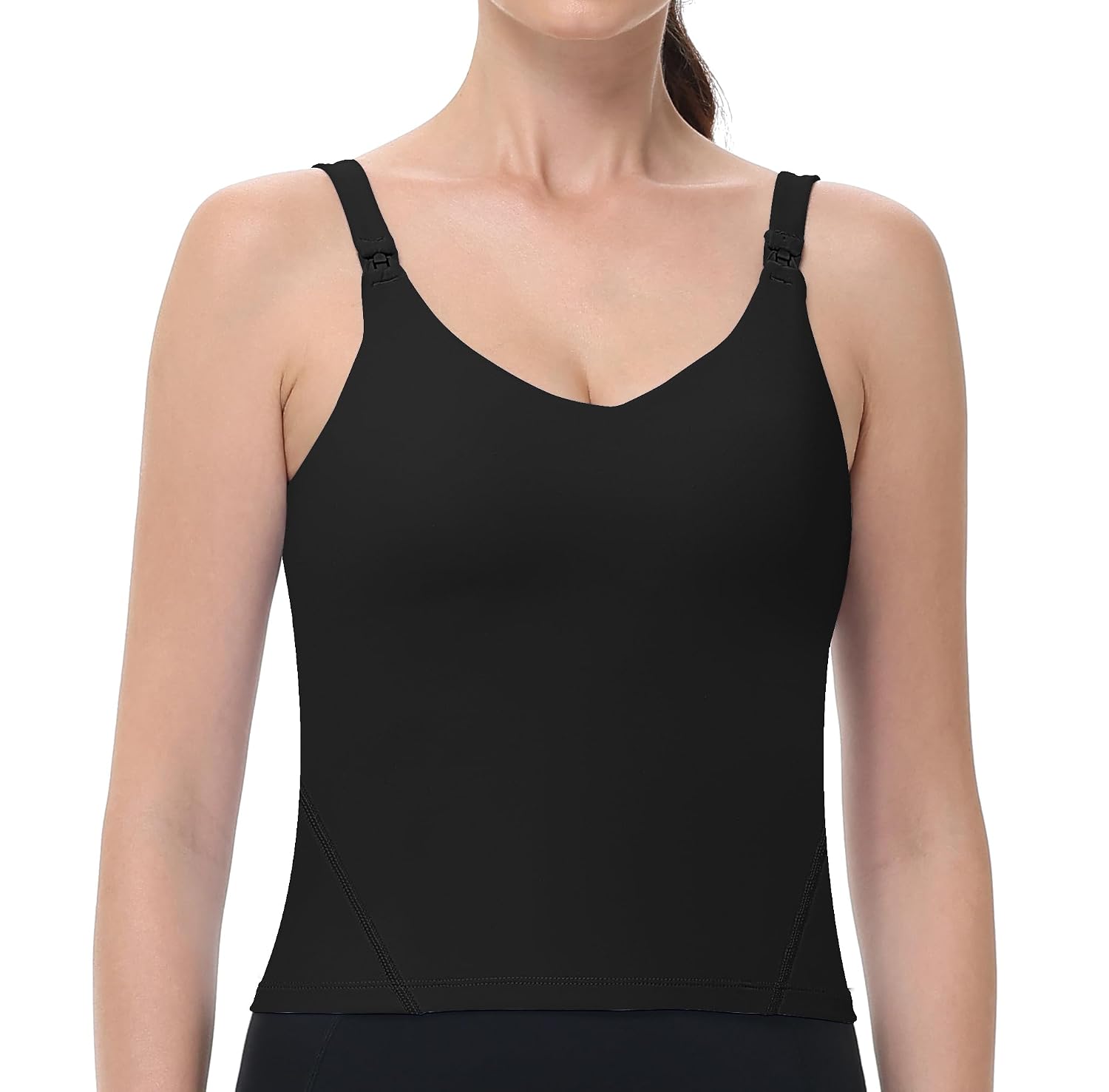 V VOCNI Women's Nursing Tank Top with Built-In Bra — image 5